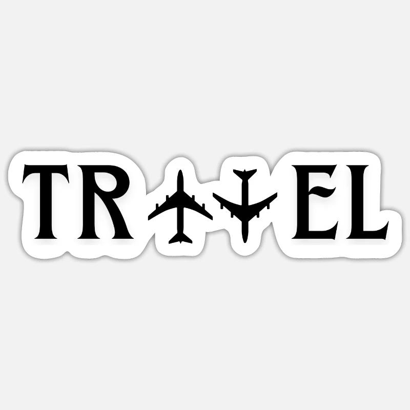 Conception de typographie de voyage avec 2 vols à l’envers Sticker taille S (10 x 10 cm)
