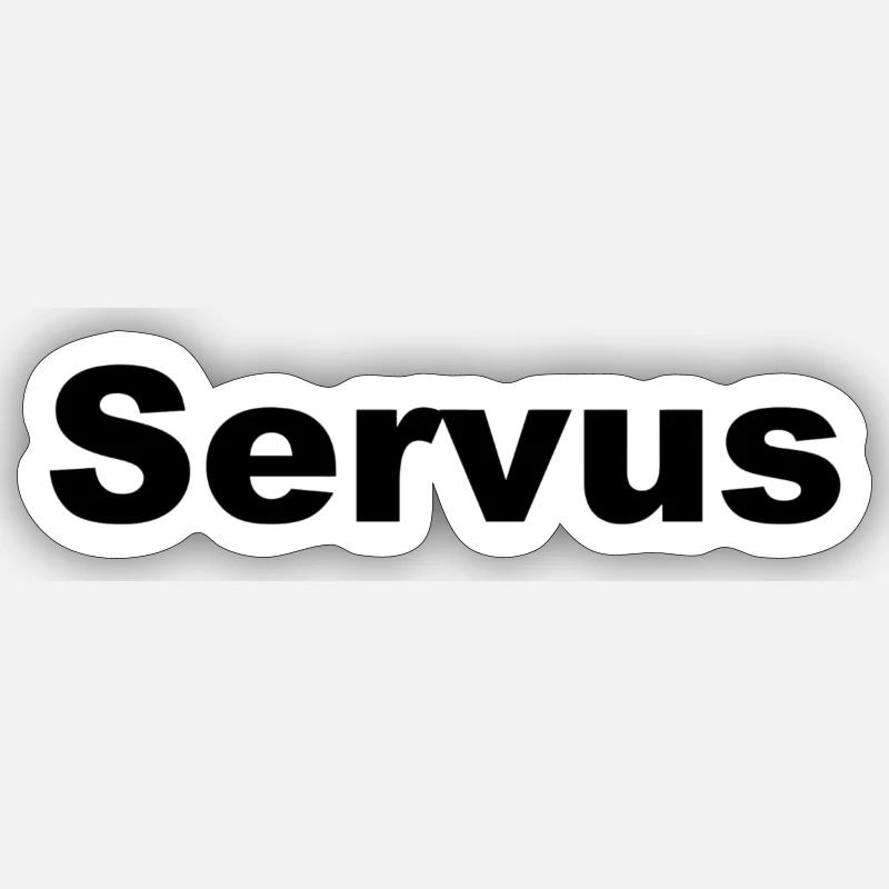 "Servus" - Sticker Größe S (10 x 10 cm) - Mattweiß