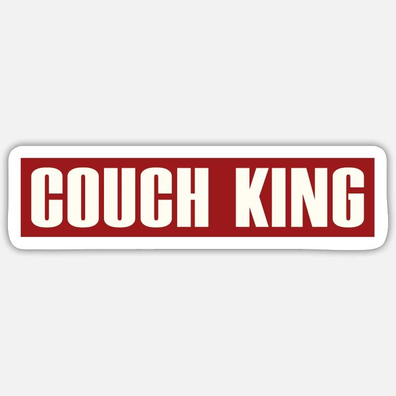 COUCH KING - Sticker Größe S (10 x 10 cm) - Mattweiß