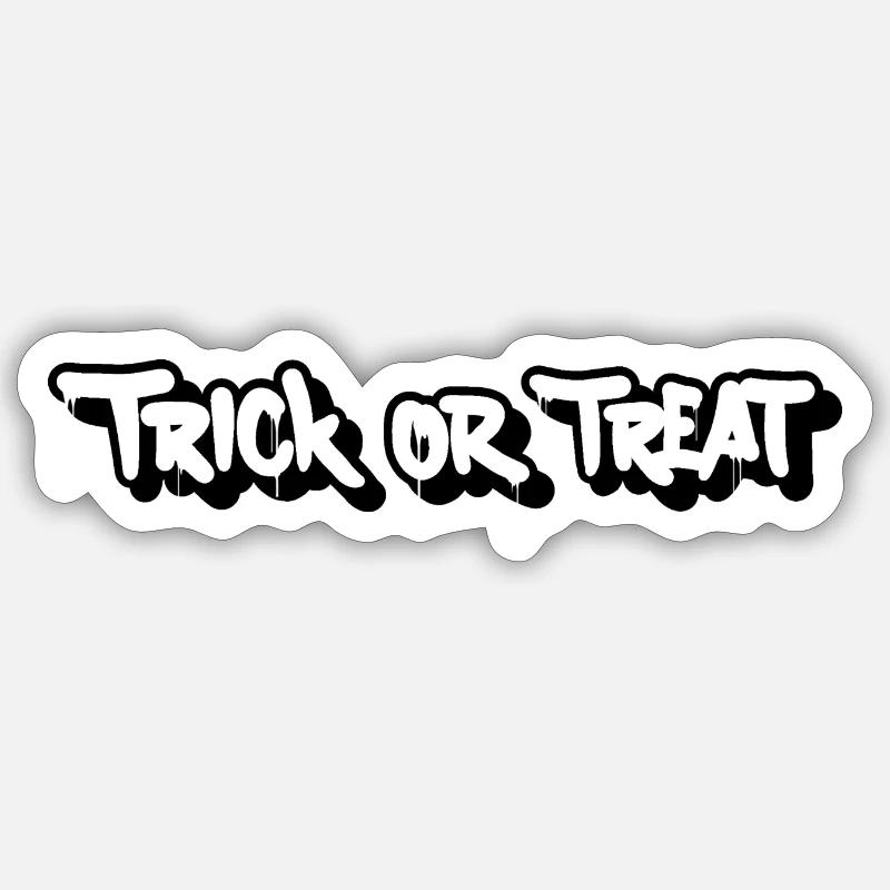Trick or Treat - Sticker Größe S (10 x 10 cm) - Mattweiß