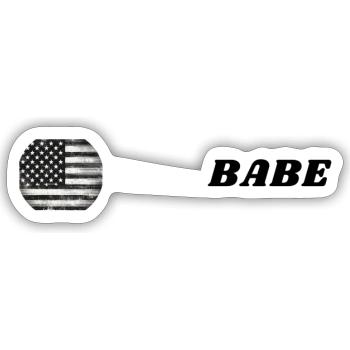 Vintage Stars, Stripes and BABE - Sticker Größe S (10 x 10 cm) - Mattweiß - Vorne