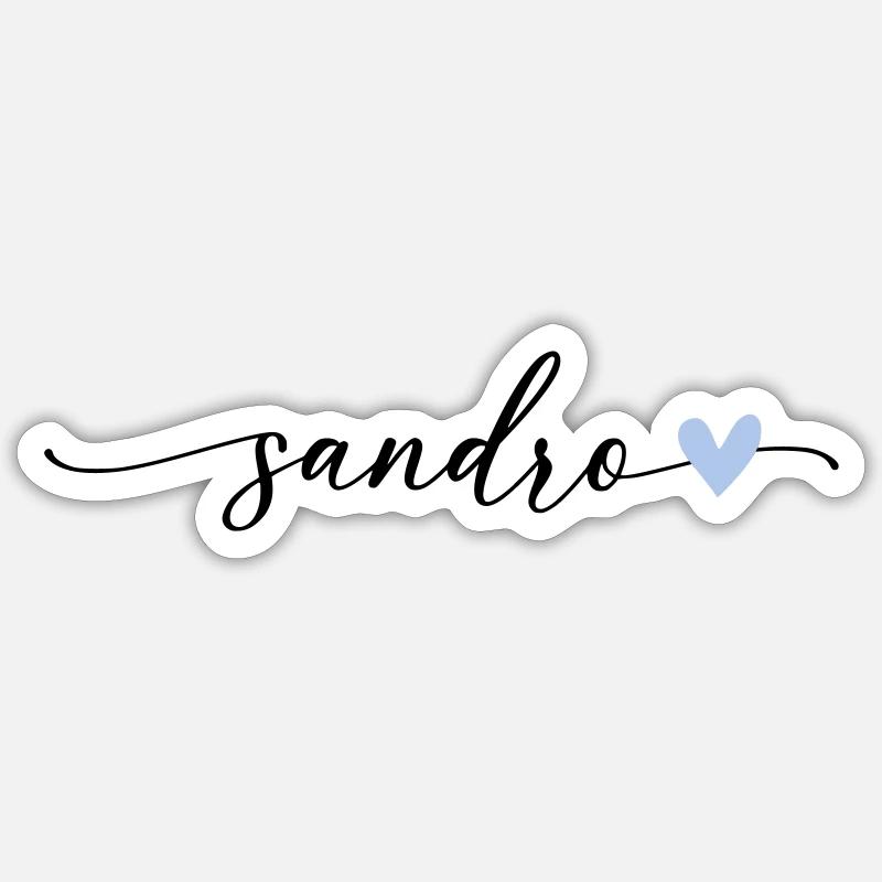 Sandro Name Calligraphy Font - Sticker size S (10 x 10 cm) - white matte