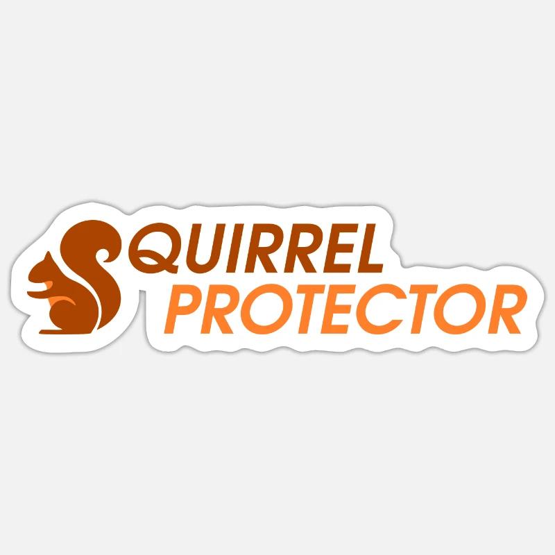 Squirrel Protector - Sticker taille S (10 x 10 cm) - blanc mat