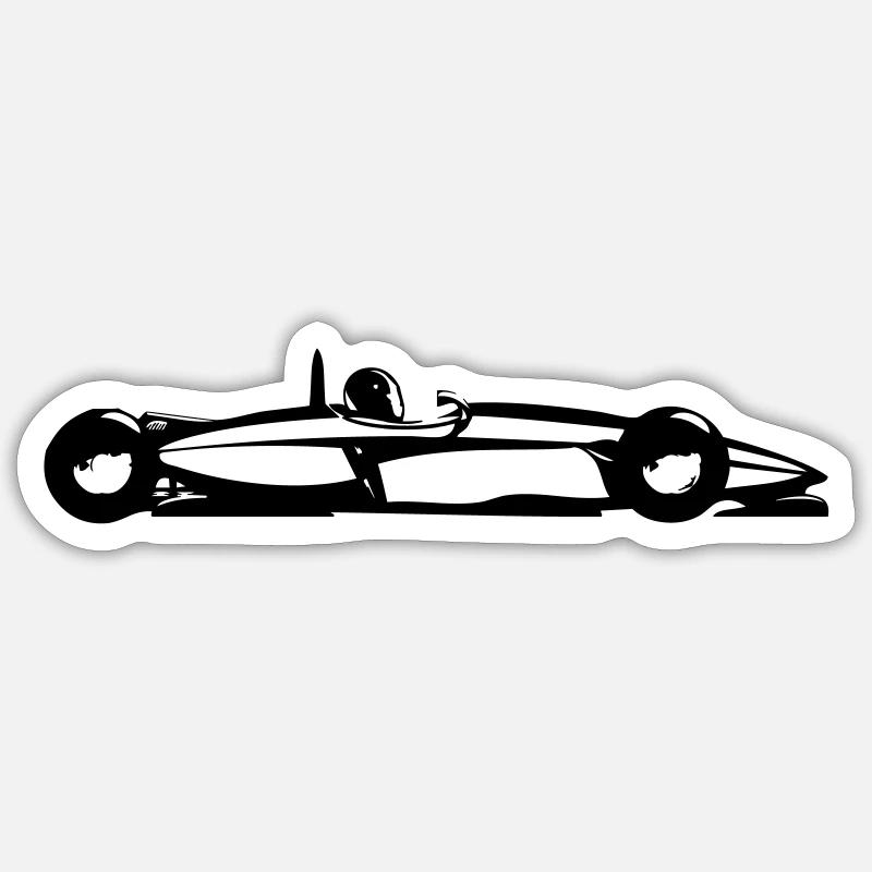 Voiture de course Sticker taille S (10 x 10 cm)