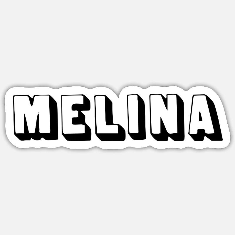 Name - Melina - Sticker size S (10 x 10 cm) - white matte