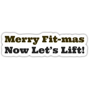 Merry Fit Mas T-Shirt Design - Sticker Größe S (10 x 10 cm) - Mattweiß - Vorne