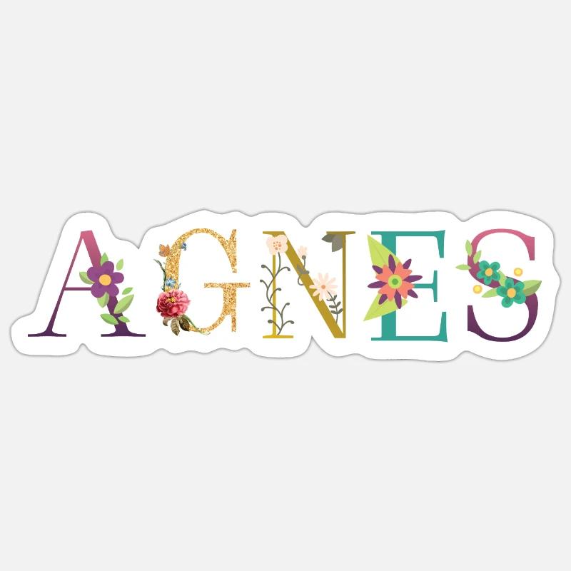 Le nom d’AGNES est fleuri Sticker taille S (10 x 10 cm)
