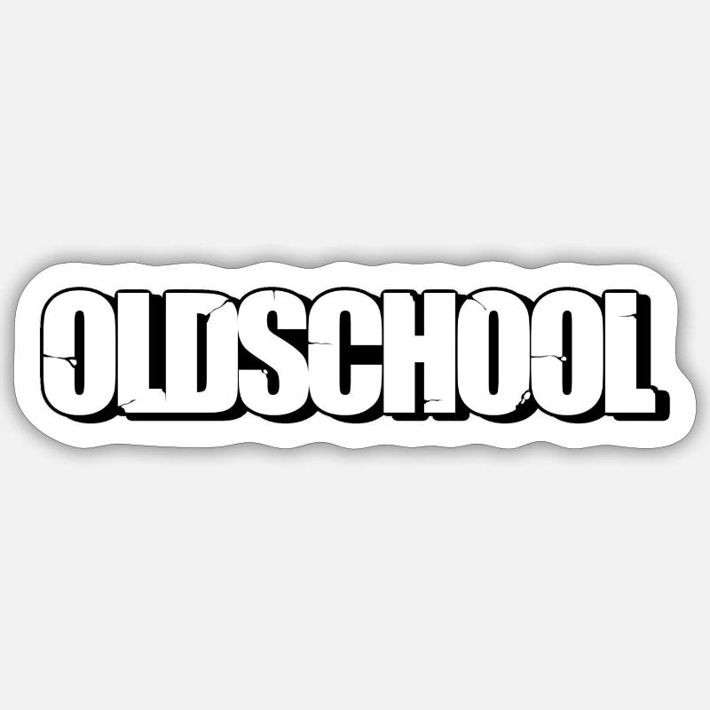 Oldschool - Sticker Größe S (10 x 10 cm) - Mattweiß