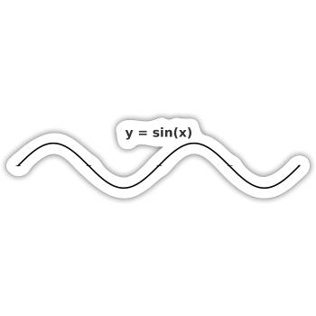 sinus graph design - Sticker Größe S (10 x 10 cm) - Mattweiß - Vorne