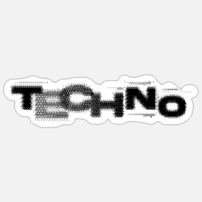 techno bitmap digital logo - Sticker size S (10 x 10 cm) - white matte