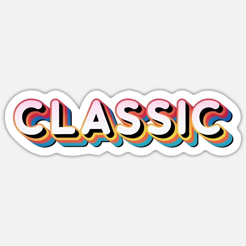 Rétro Classique - Sticker taille S (10 x 10 cm) - blanc mat
