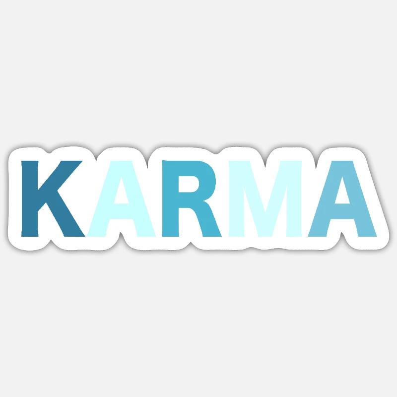 Lettrage rétro Karma - Sticker taille S (10 x 10 cm) - blanc mat