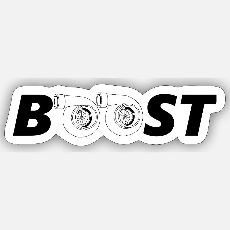 Turbo Boost - Sticker size S (10 x 10 cm) - white matte