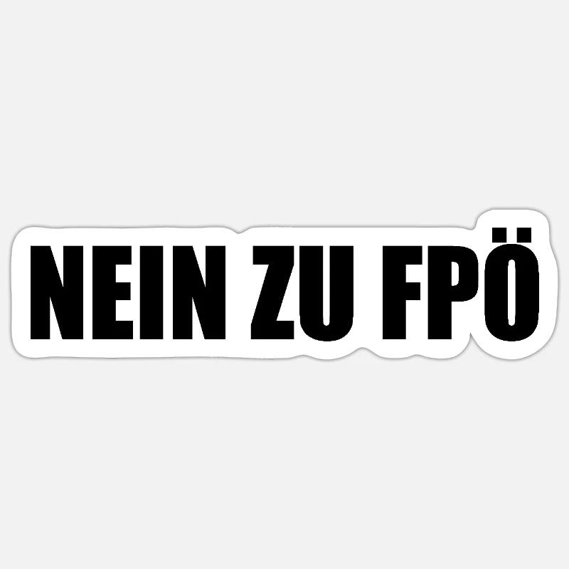 Non à fpö - Sticker taille S (10 x 10 cm) - blanc mat