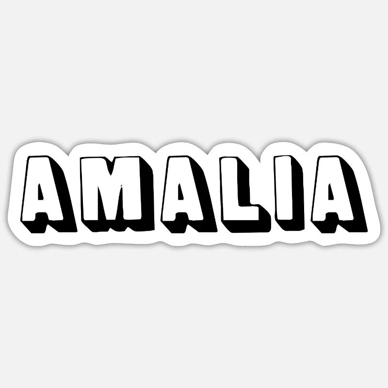 Name - Amalia - Sticker Größe S (10 x 10 cm) - Mattweiß