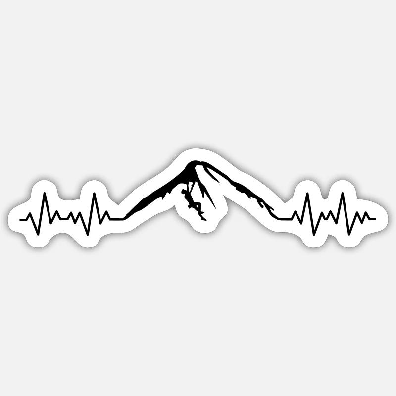 klettern berge EKG Sticker Größe S (10 x 10 cm)