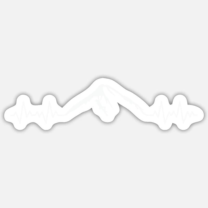 klettern berge EKG - Sticker Größe S (10 x 10 cm) - Mattweiß