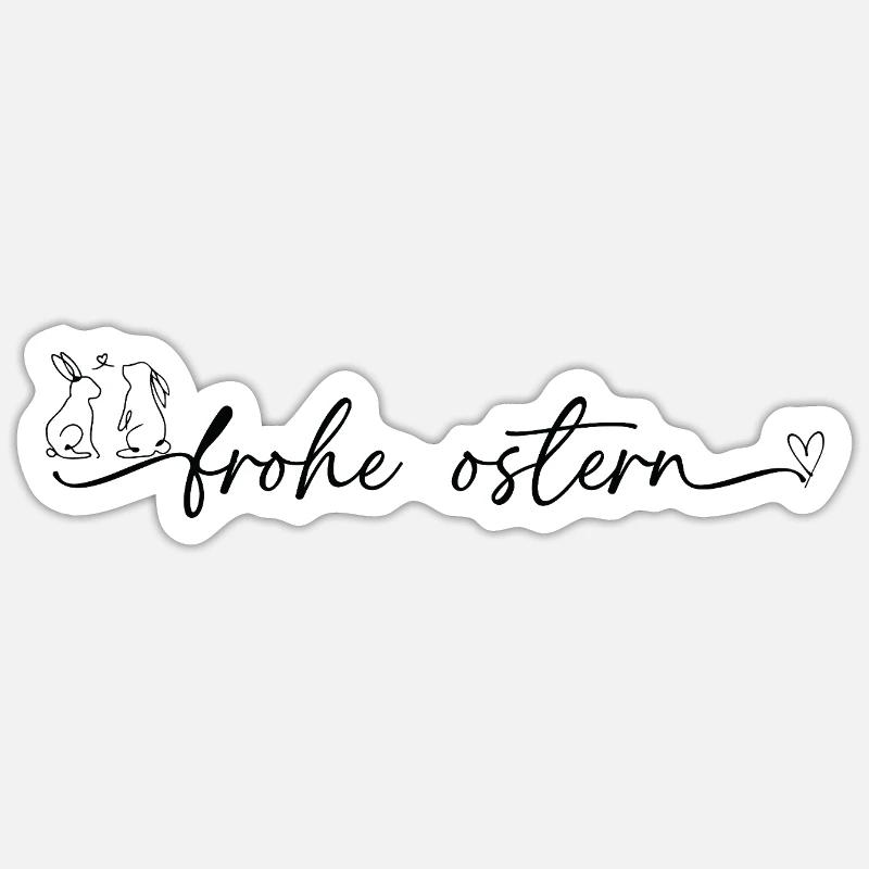 Frohe Ostern 🐰🌸 - Sticker Größe S (10 x 10 cm) - Mattweiß