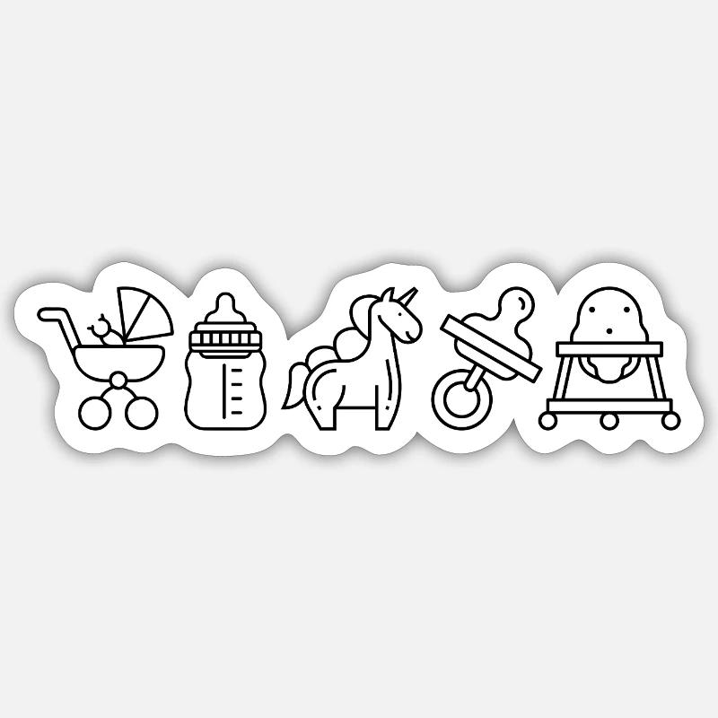 Ikone Babyleben - Sticker Größe S (10 x 10 cm) - Mattweiß