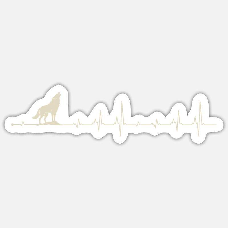 Lone Wolf Pulse - Sticker size S (10 x 10 cm) - white matte