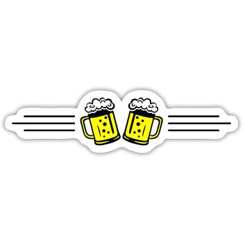Beer Line Icon - Sticker size S (10 x 10 cm) - white matte - Front