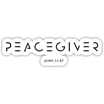 PEACEGIVER - Sticker Größe S (10 x 10 cm) - Mattweiß - Vorne