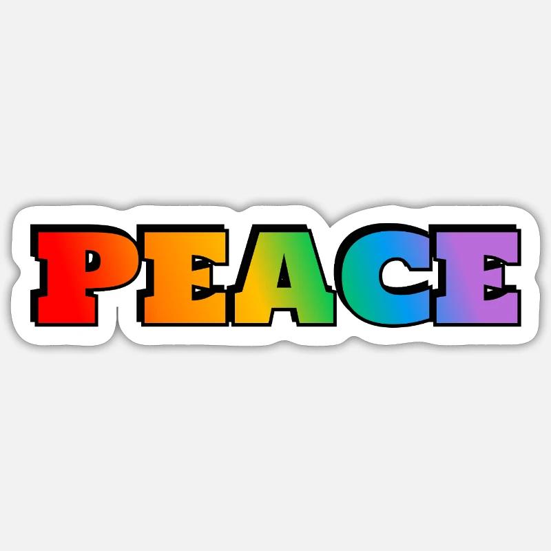 Peace Rainbow - Sticker size S (10 x 10 cm) - white matte