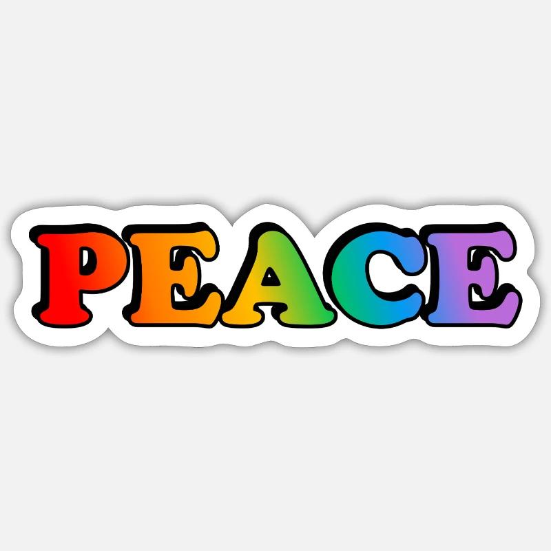 Friedens-Regenbogen - Sticker Größe S (10 x 10 cm) - Mattweiß