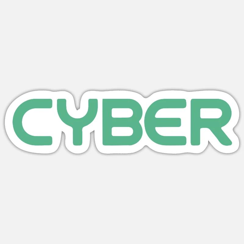 CYBER - Sticker size S (10 x 10 cm) - white matte