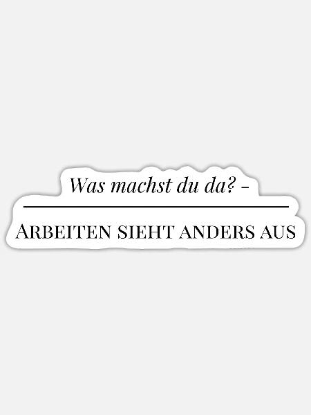 Was machst du da - Sticker Größe S (10 x 10 cm) - Mattweiß