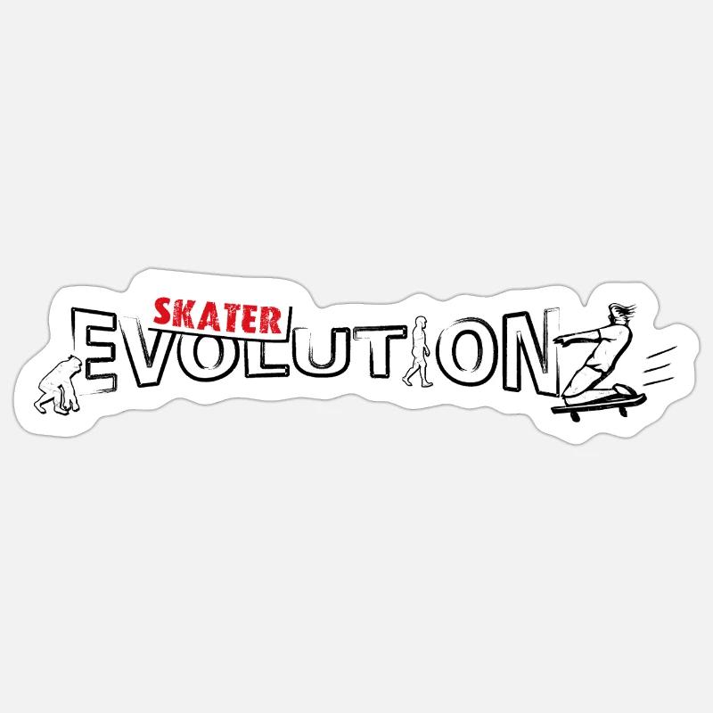 Skateboarder Design | Skate-Evolution Sticker Größe S (10 x 10 cm)