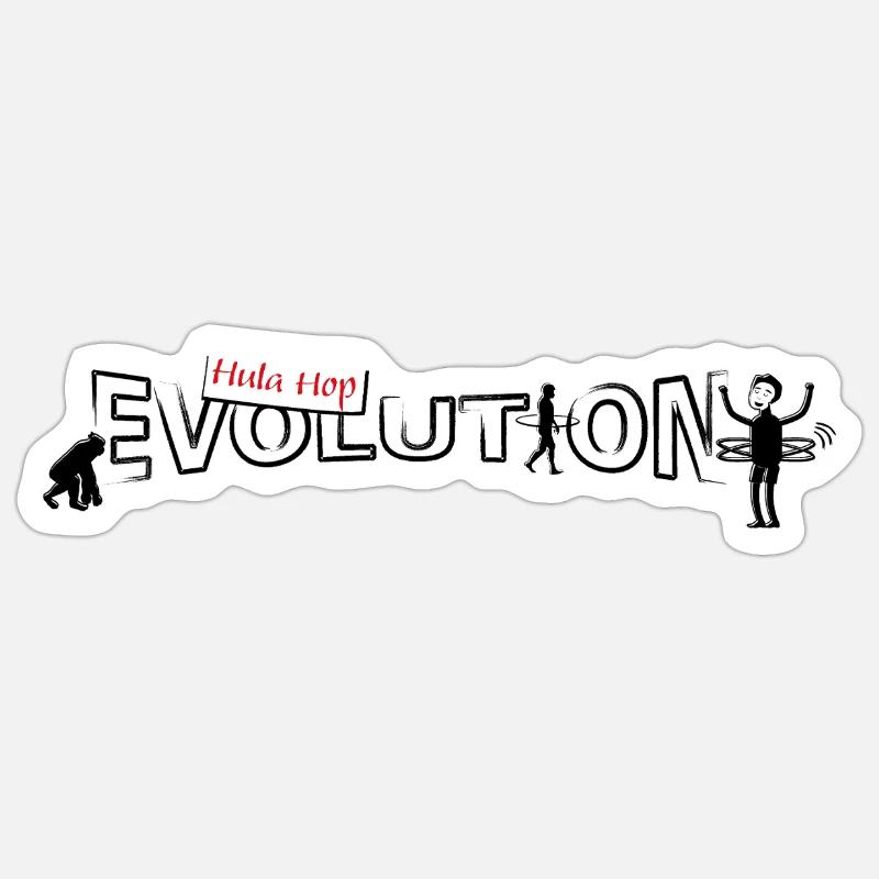 Hula hop Evolution - Sticker size S (10 x 10 cm) - white matte