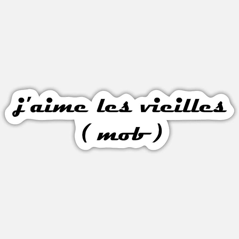 I like old mobs - Sticker size S (10 x 10 cm) - white matte