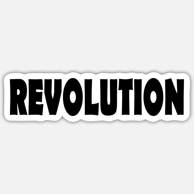 RÉVOLUTION - Sticker taille S (10 x 10 cm) - blanc mat