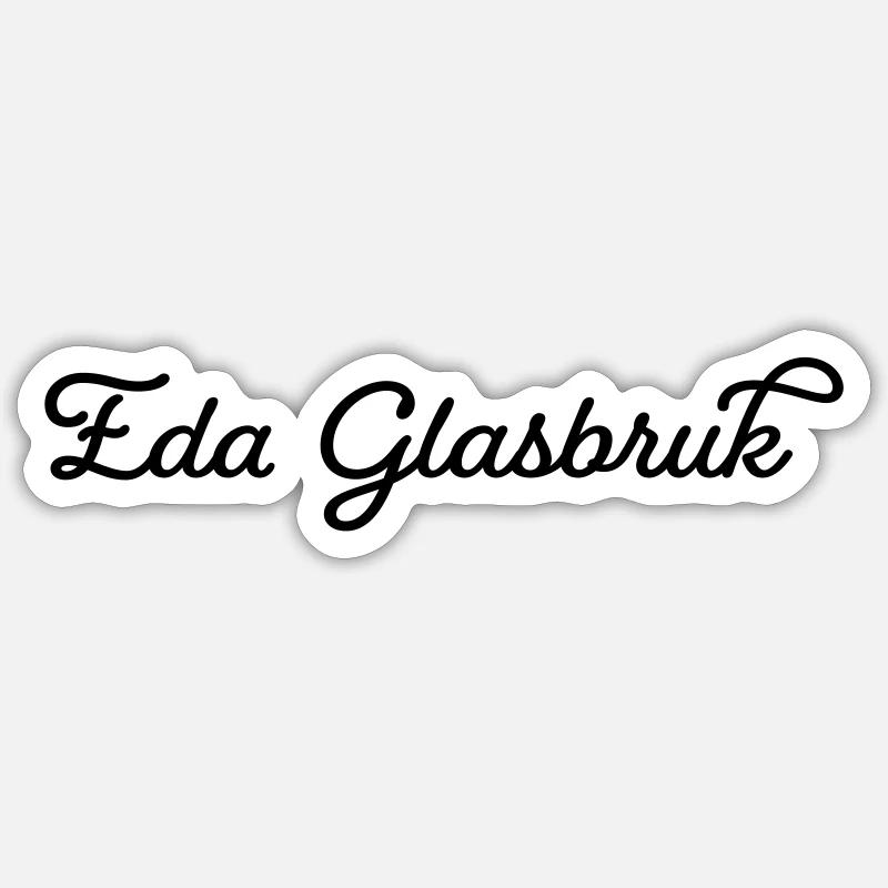 Eda Glashütte schwarz - Sticker Größe S (10 x 10 cm) - Mattweiß