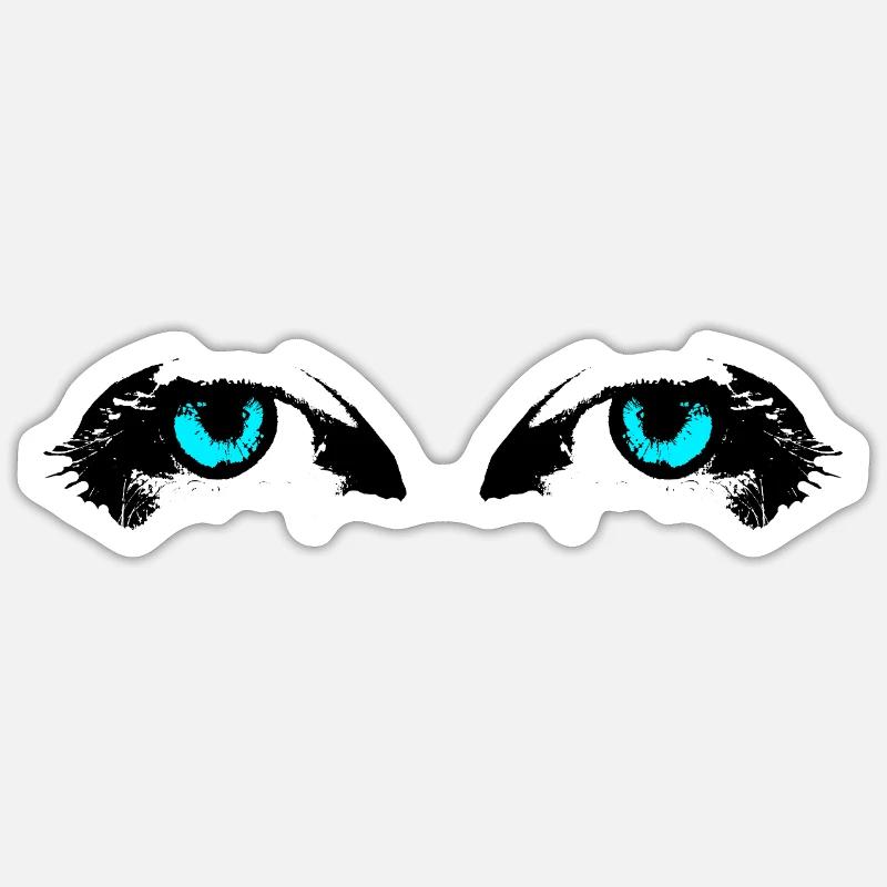 Yeux - Sticker taille S (10 x 10 cm) - blanc mat