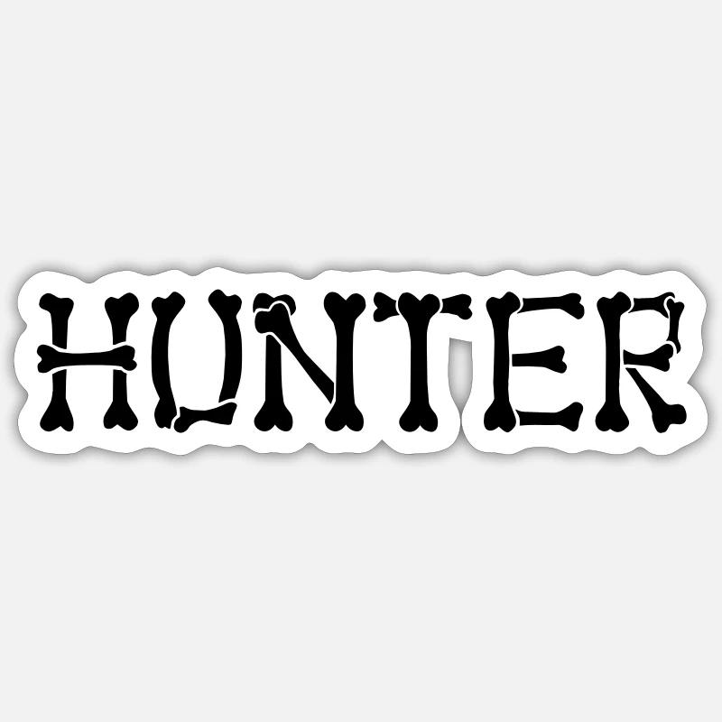 hunter - Sticker Größe S (10 x 10 cm) - Mattweiß