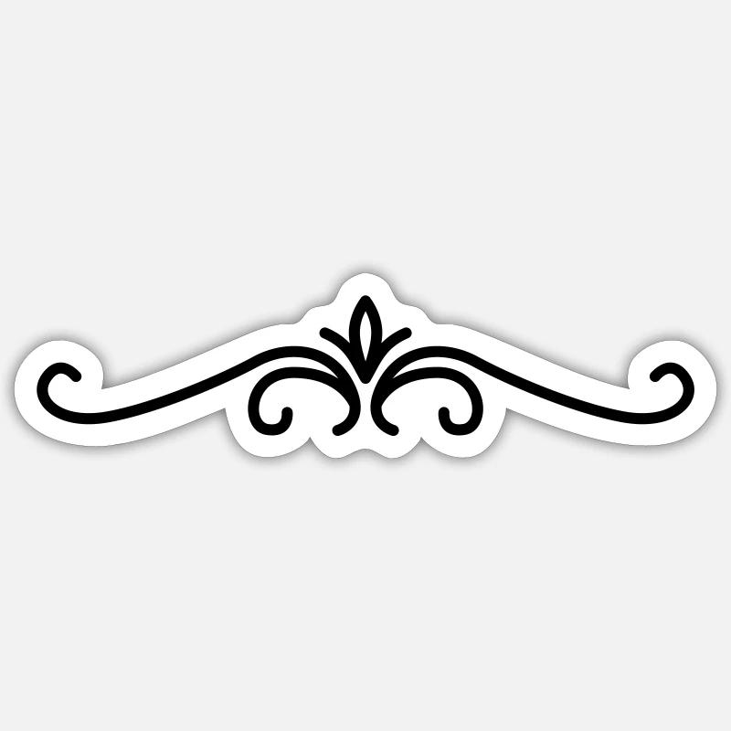 Ornament with curved lines - Sticker size S (10 x 10 cm) - white matte