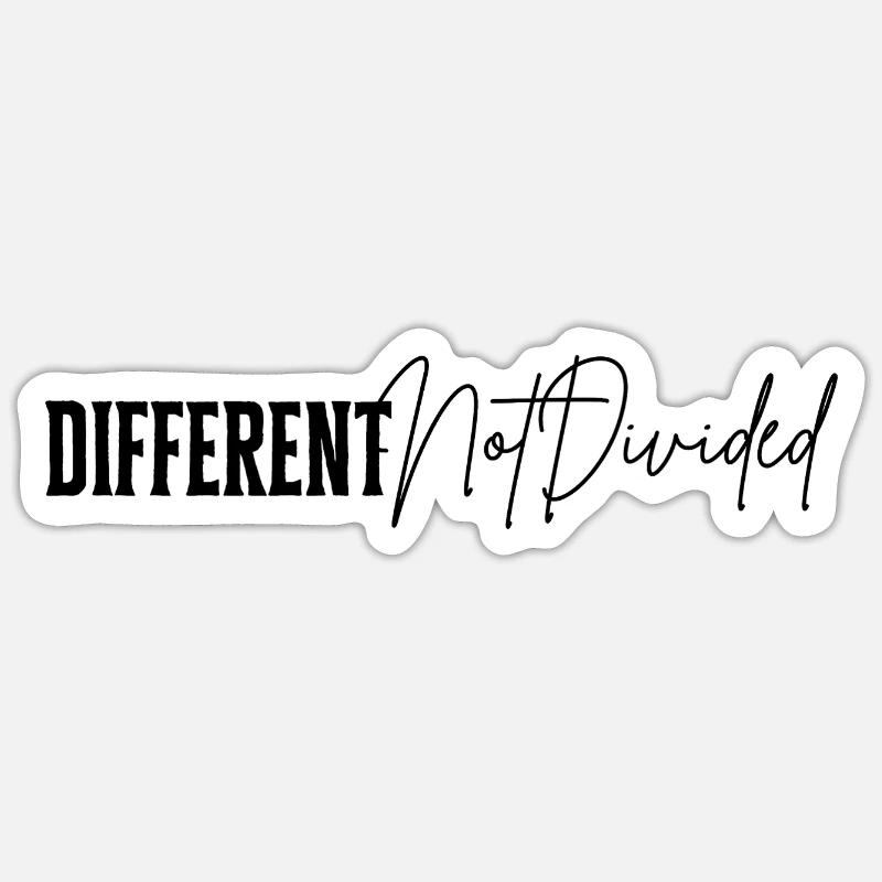 DifferentNotDivided - Sticker taille S (10 x 10 cm) - blanc mat