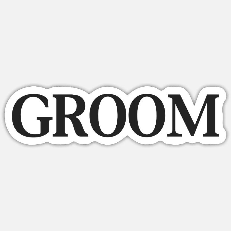 Bräutigam - Sticker Größe S (10 x 10 cm) - Mattweiß
