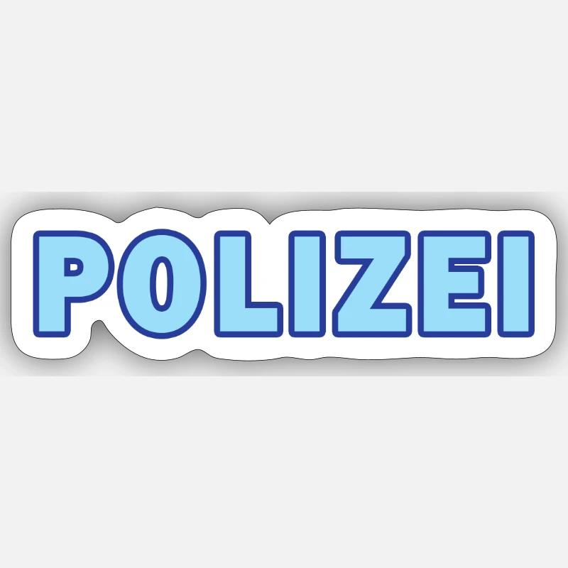 Polizei blockiert Neontext - Sticker Größe S (10 x 10 cm) - Mattweiß
