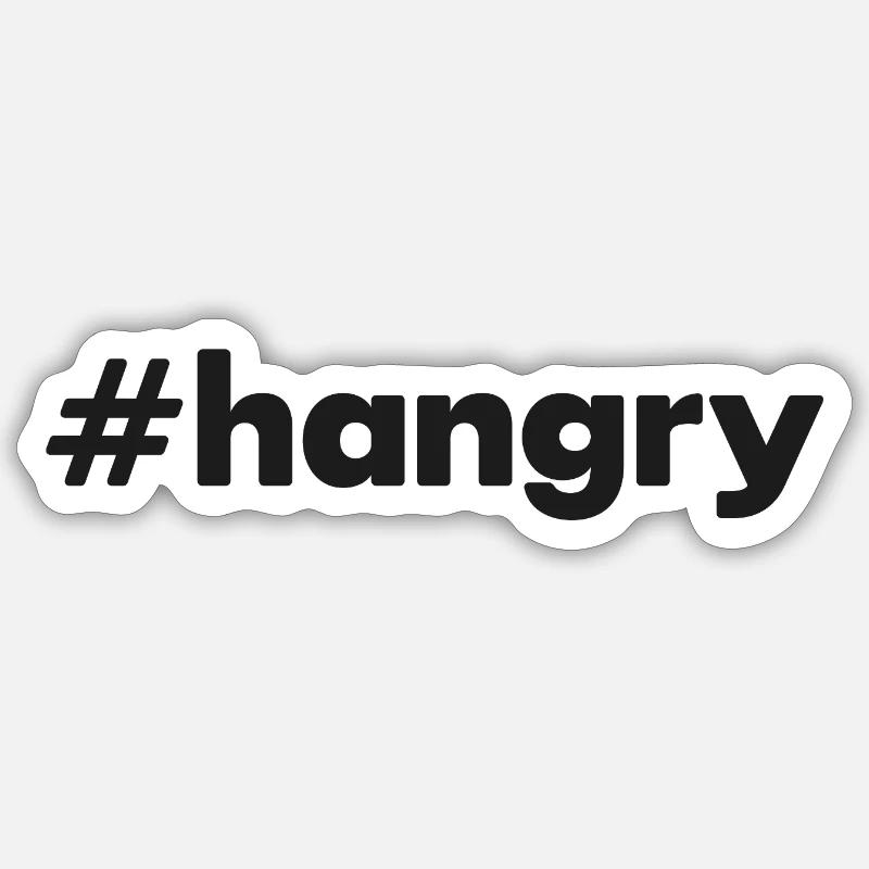 "#hangry" - Sticker size S (10 x 10 cm) - white matte