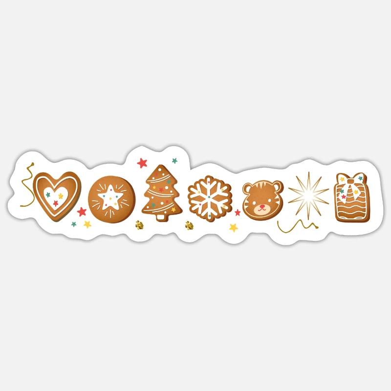 Biscuits de Noël - Sticker taille S (10 x 10 cm) - blanc mat