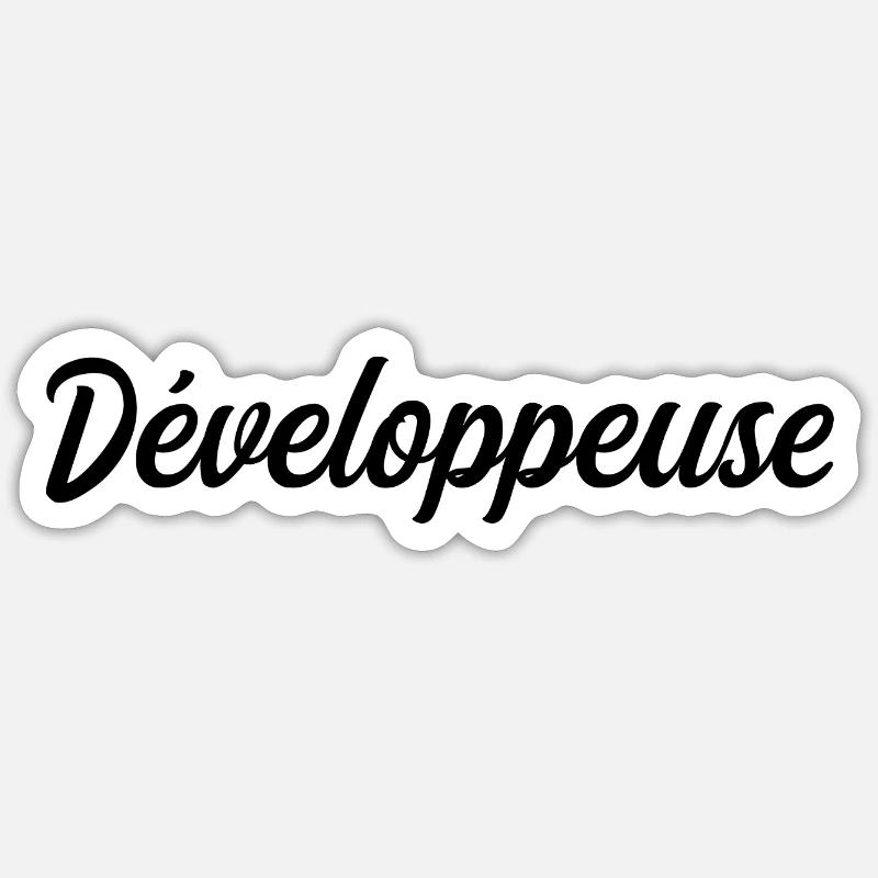 Développeuse Web Code Logiciel Application Tech - Sticker taille S (10 x 10 cm) - blanc mat