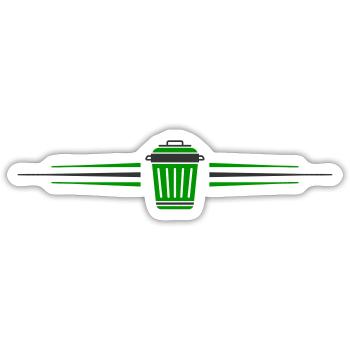 Garbage Can Icon Line - Sticker size S (10 x 10 cm) - white matte - Front