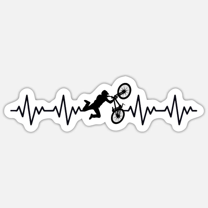 MTB_2_EKG_schwarz - Sticker size S (10 x 10 cm) - white matte