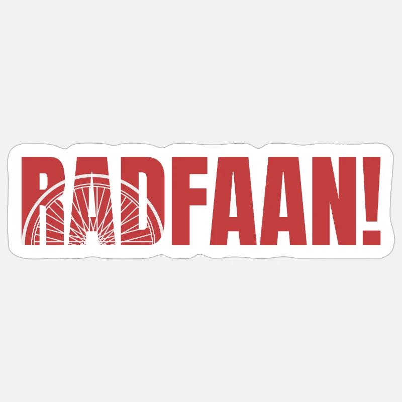 RADFAAN ! Cyclisme, vélo - Sticker taille S (10 x 10 cm) - blanc mat