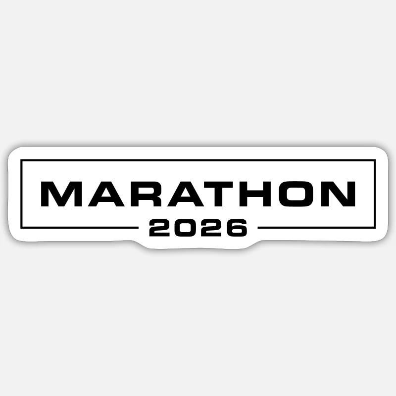Marathon 2026 - Sticker size S (10 x 10 cm) - white matte