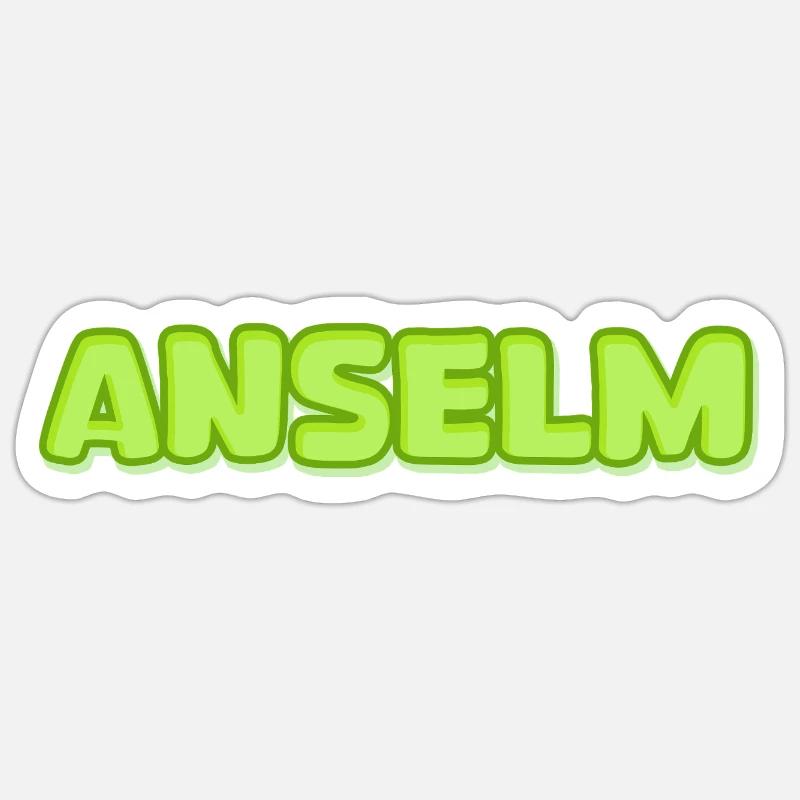 First name Anselm - Sticker size S (10 x 10 cm) - white matte