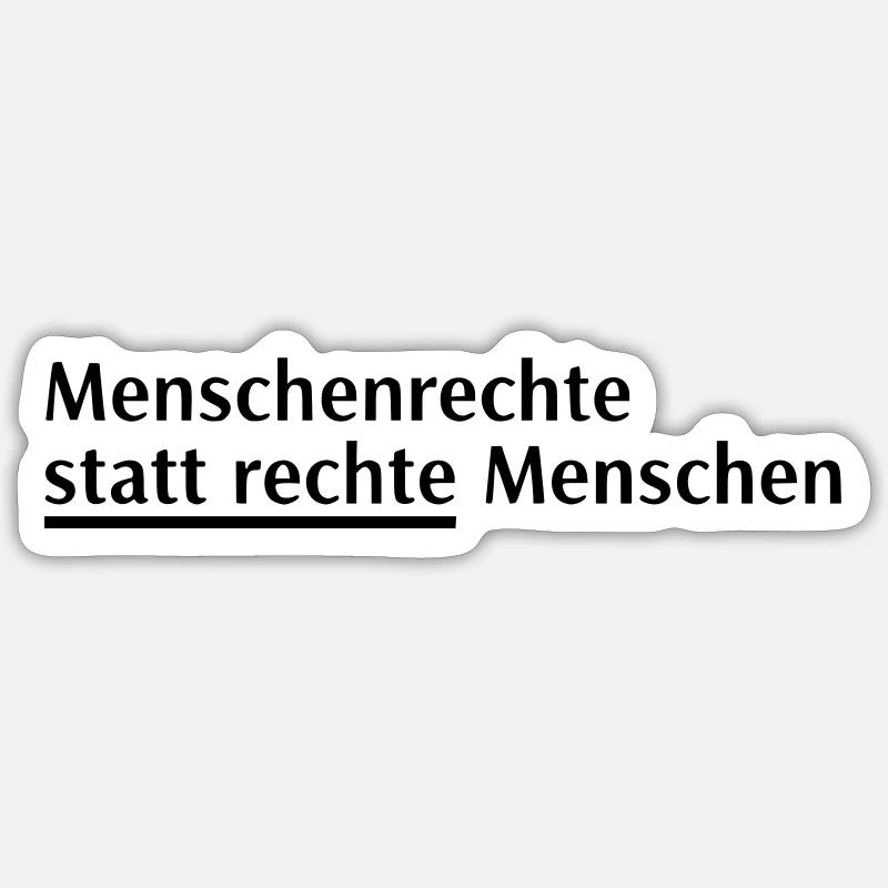 Menschenrechte Spruch Block - Sticker Größe S (10 x 10 cm) - Mattweiß